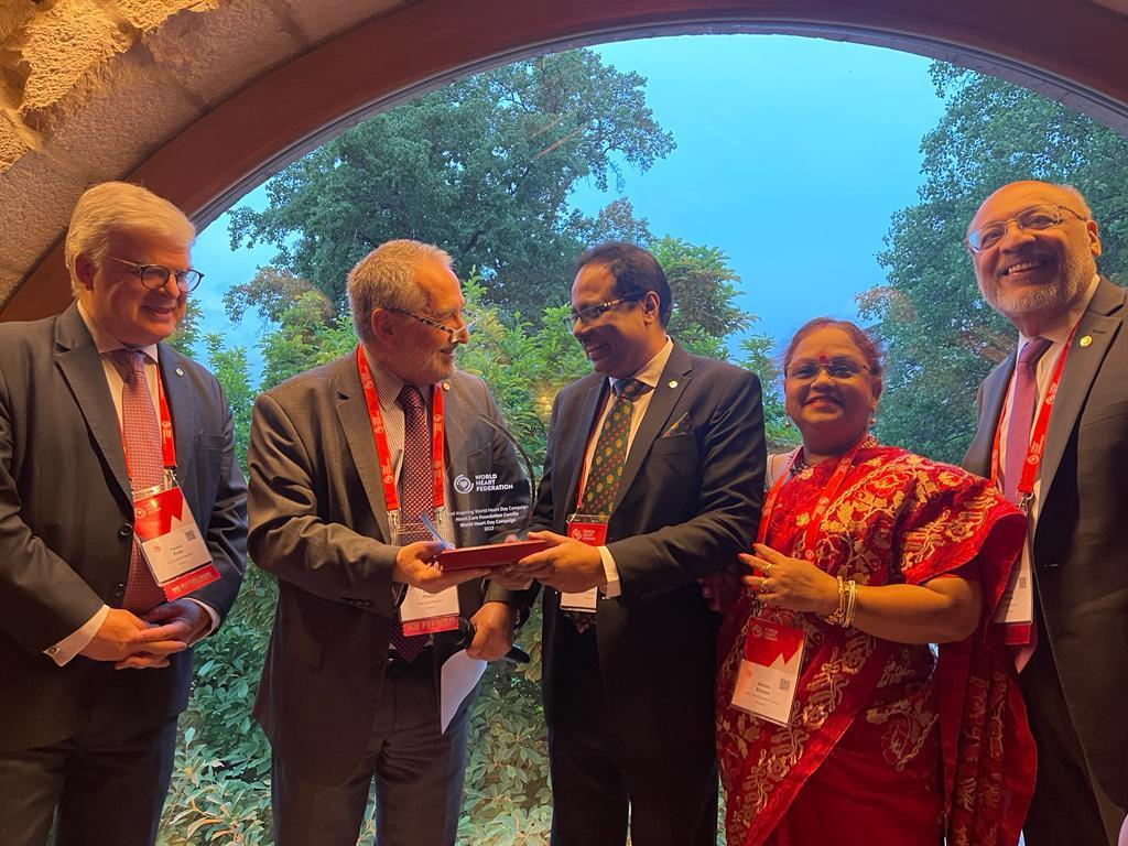 World Heart Award 2023 received by Heart Care Foundation Comilla in Geneva
